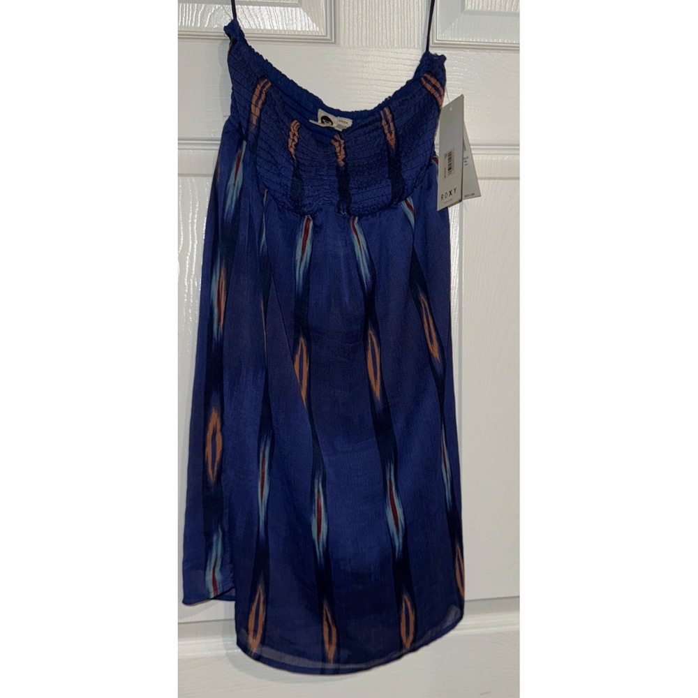 NWT Y2K Roxy Flowy Nights Womens Aztec Print Dress Strapless Lightweight Beach